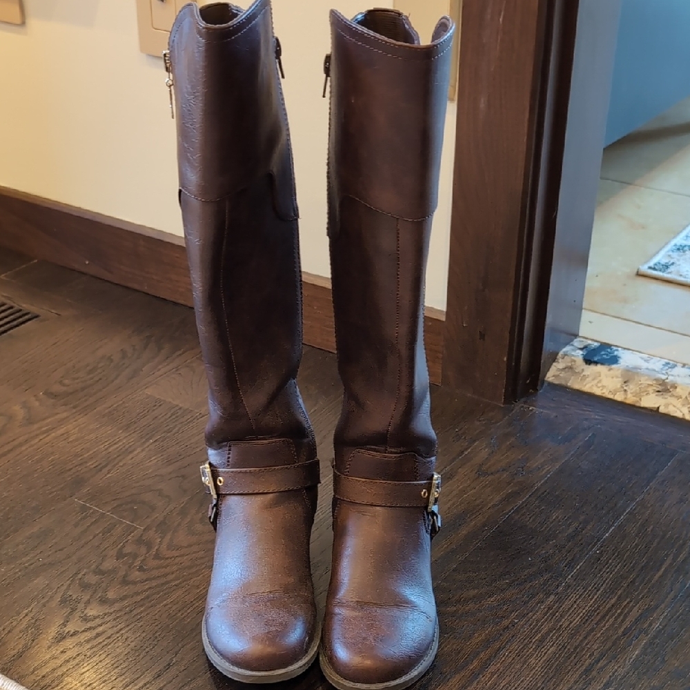G by Guess Dark Brown Over the Knee Boots